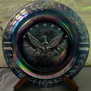 LE Smith Bicentennial Carnival Amethyst Plate/Ashtray